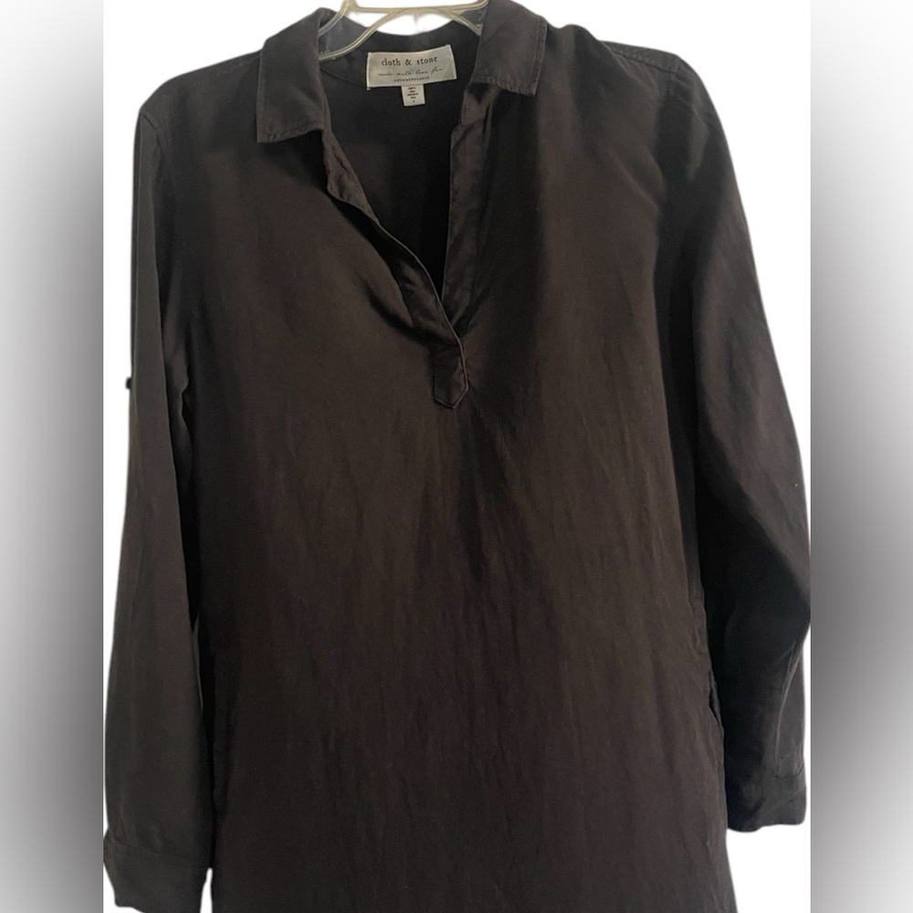 Cloth & Stone Anthropologie Black Shirt Dress Size Small